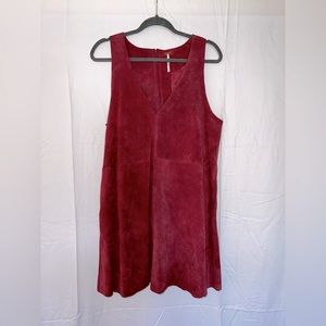 Free People genuine suede V neck jumper/mini dress